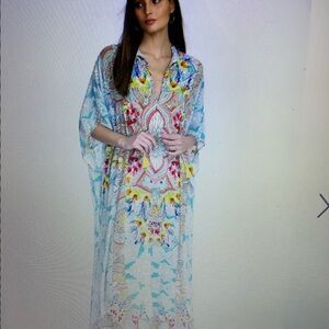 Johnny Was Dandridge Maxi Caftan w/slip sz XL EUC